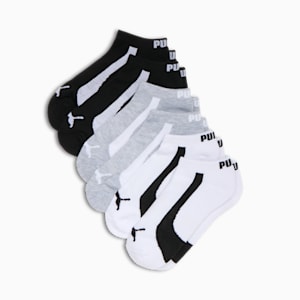 Chaussettes courtes mi-tissu bouclette Femme (6 paires), BLACK / WHITE, extralarge